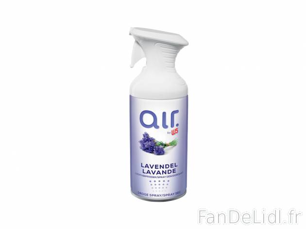 Spray désodorisant , le prix 1.99 €  
-  Au choix : lavande, bambou ou magnolia