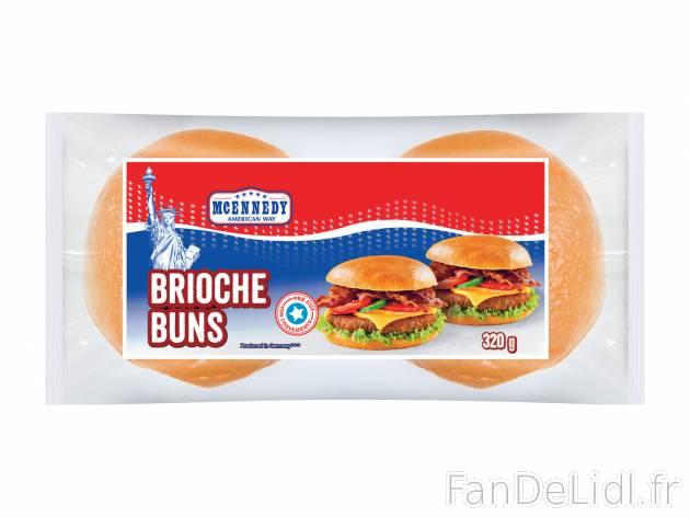 4 pains pour hamburger briochés , le prix 1.39 €