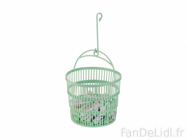Panier télescopique , le prix 2.49 € 
- Anse et crochet amovible
- 50 pinces ...