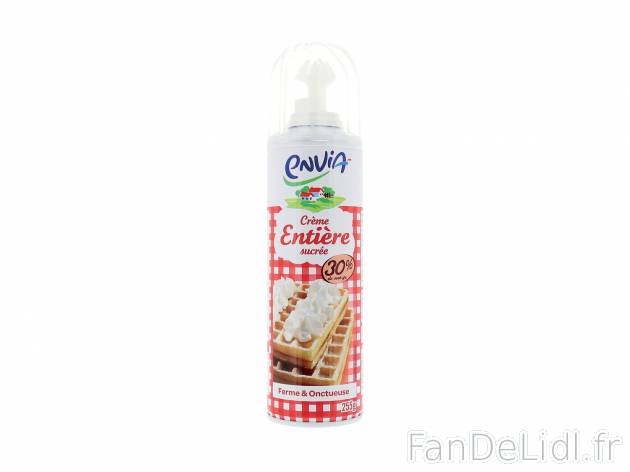 Bombe de crème fouettée , le prix 1.05 € 
- Au choix : légère (20 % de Mat. ...