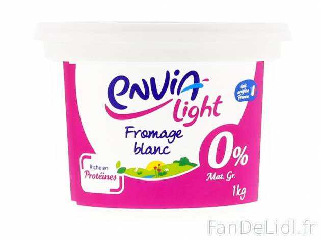 Fromage blanc 0 % de Mat. Gr. , prezzo 1.19 € per Le pot de 1 kg 
- Lait origine ...