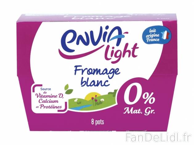 8 fromages blancs 0 % de Mat. Gr. , prezzo 1.15 € per 8 x 100 g, 1 kg = 1,44 € ...