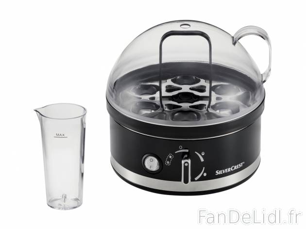 Cuiseur à œufs , le prix 9.99 € 
- 400 W
- Différents niveaux de cuisson ...