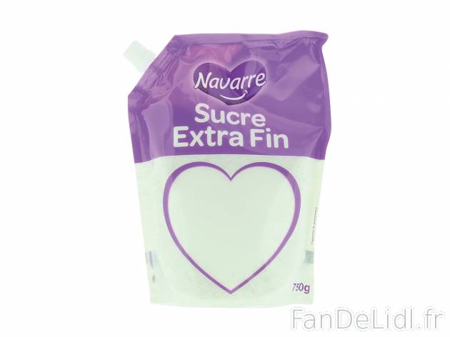 Sucre extra fin , le prix 0.85 €