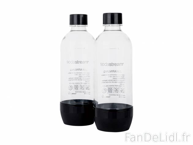 Bouteilles pour gazéificateur Sodastream, le prix 9.99 €  
-  Lot de 2
-  Env. 1 L