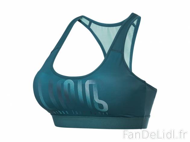 Brassière de sport femme , le prix 5.99 € 
- Du S au L ou du 90 A au 95 B selon ...