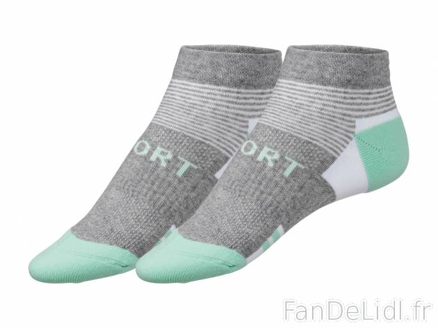 Socquettes de sport femme , le prix 2.99 € 
- Du 37/38 au 41/42 selon modèle.
- ...