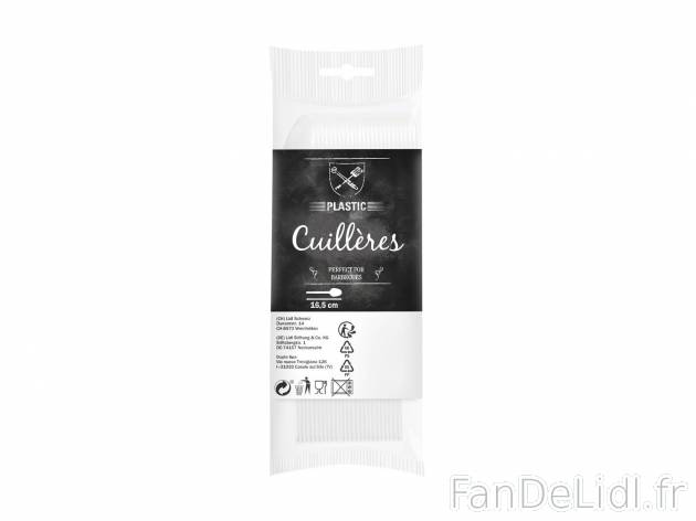 Couverts jetables , prezzo 1.78 € per 4 x 45 g au choix 
- Le paquet de 25 pièces ...
