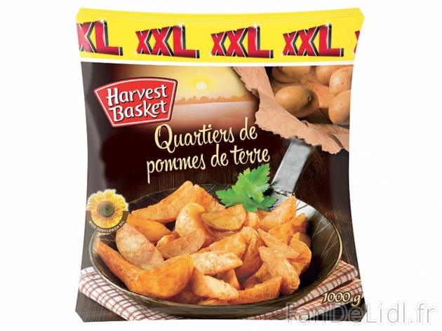 Quartiers de pommes de terre , prezzo 0.85 € per Le paquet de 1 kg 
- 750 g + ...