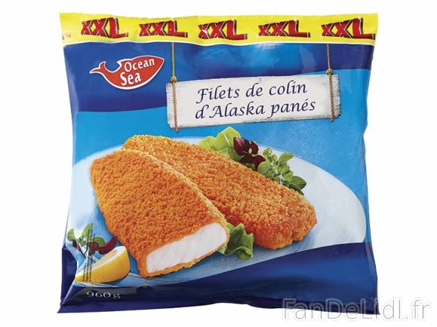 Filets de colin d&apos;Alaska panés , prezzo 3.65 € per 960 g, 1 kg = 3,80 ...