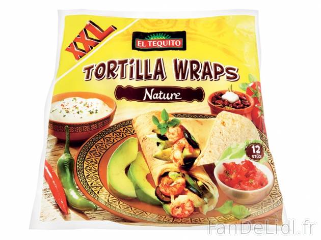 12 tortillas nature , prezzo 1.49 € per 740 g, 1 kg = 2,01 € EUR.  
-      Ø 25 cm