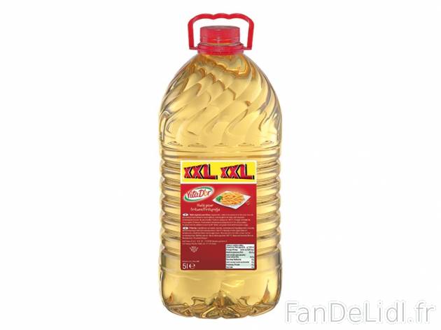 Huile végétale pour friture , prezzo 6.49 € per 5 L, 1 L = 1,30 € EUR. 
- ...