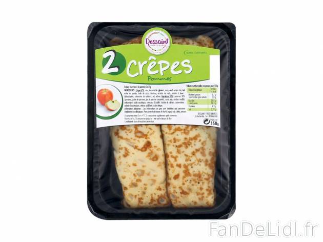 2 crêpes aux pommes1 , prezzo 1.09 € per 150 g 
    