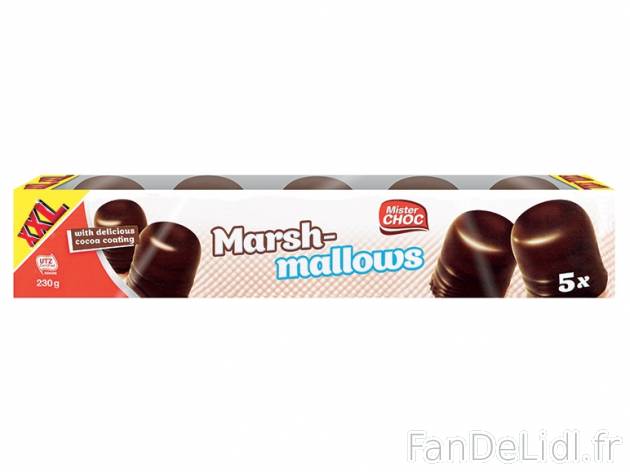 5 guimauves géantes avec glaçage cacao , prezzo 1.49 € per 230 g, 1 kg = 6,48 ...