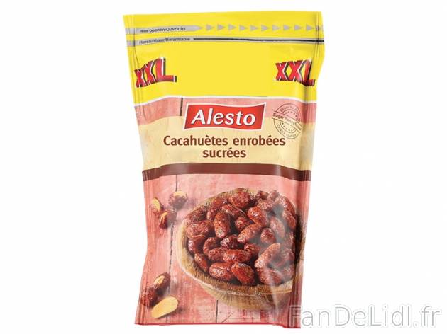 Cacahuètes enrobées sucrées , prezzo 1.49 € per 350 g, 1 kg = 4,26 € EUR.