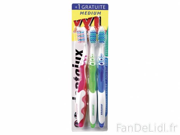 3 brosses à dents , prezzo 1.49 € per Le lot au choix 
- 2 brosses + 1 GRATUITE ...