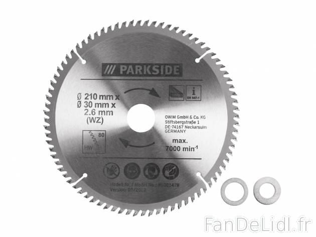 Lame de scie circulaire , le prix 4.99 € 
- Env. Ø 210 mm
- Au choix : 60 dents ...