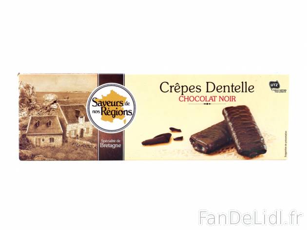 Crêpes dentelle au chocolat noir1 , prezzo 1.29 € per 100 g 
    