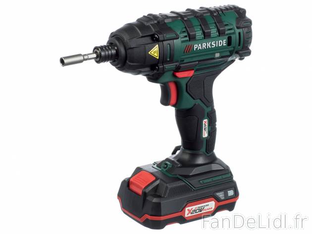 Visseuse à chocs sans fil Parkside, X20VTeam, le prix 59.99 € 
- 20 V (2 Ah)
- ...