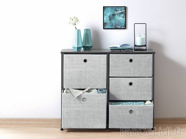 Commode à 5 tiroirs en textile , le prix 59.99 € 
- Env. 88,5 x 73 x 30 cm (l ...