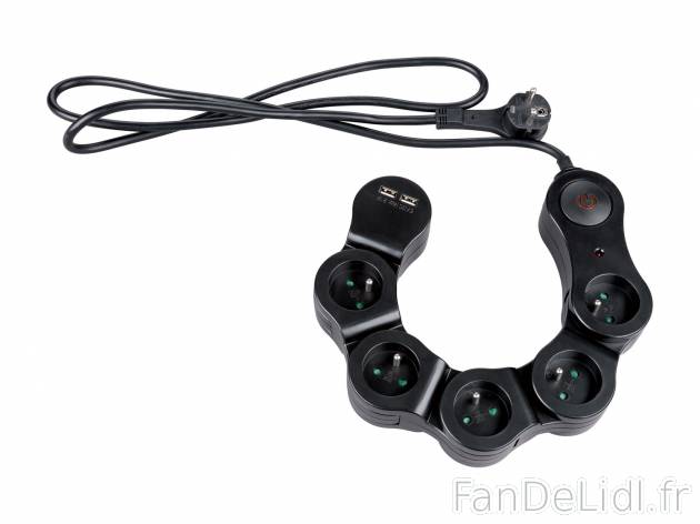 Multiprise modulable avec ports USB , le prix 14.99 € 
- Chaque prise électrique ...