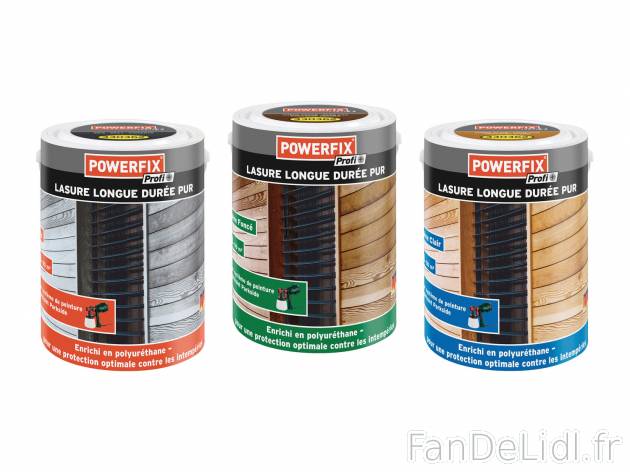 Lasure , le prix 11.99 € 
- Env. 5 L
- Pour 50 m2 env.
- Au choix : chêne ...