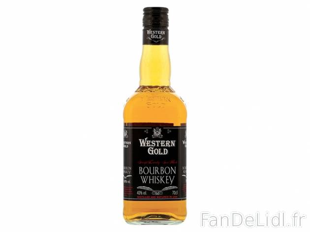 Bourbon Whiskey Western Gold , prezzo 10.21 € per 70 cl, 1 L = 14,59 € EUR. ...