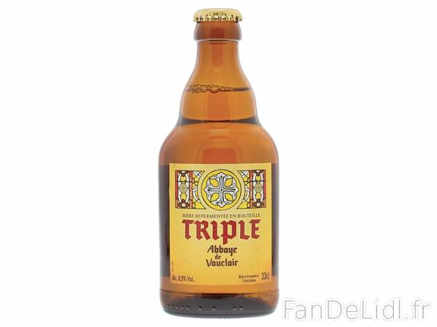 Bière Triple d&apos;Abbaye , prezzo 1.19 € per 33 cl, 1 L = 3,61 € EUR. ...