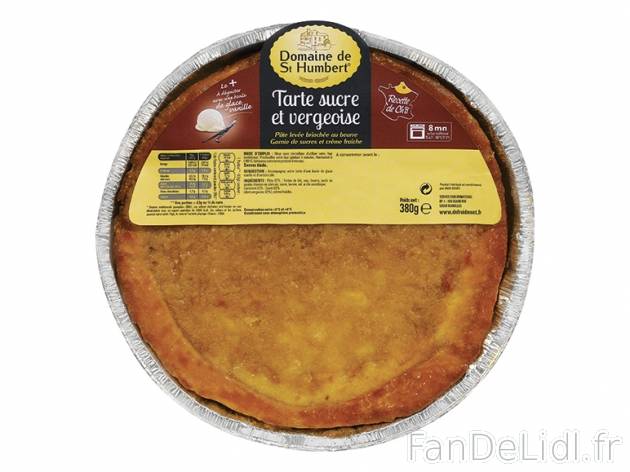 Tarte au sucre et vergeoise , prezzo 2.89 € per 380 g, 1 kg = 7,61 € EUR. 
- ...