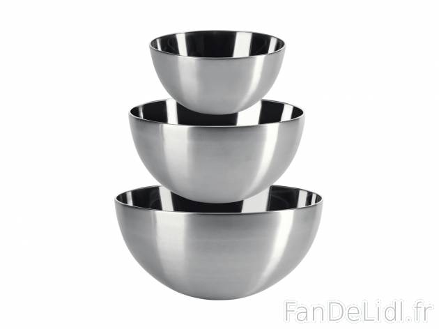 Saladiers en acier inoxydable , le prix 9.99 € 
- Set de 3 : env. 1,6 L, env. ...