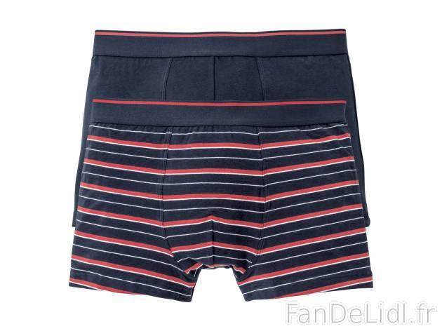 Boxers , le prix 4.99 € 
- Ex. 95 % coton et 5 % élasthanne (LYCRA®).  
- ...
