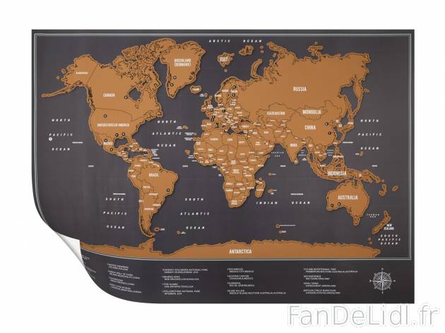 Carte du monde ardoise ou à gratter , prezzo 2.99 € per L&apos;unité au ...