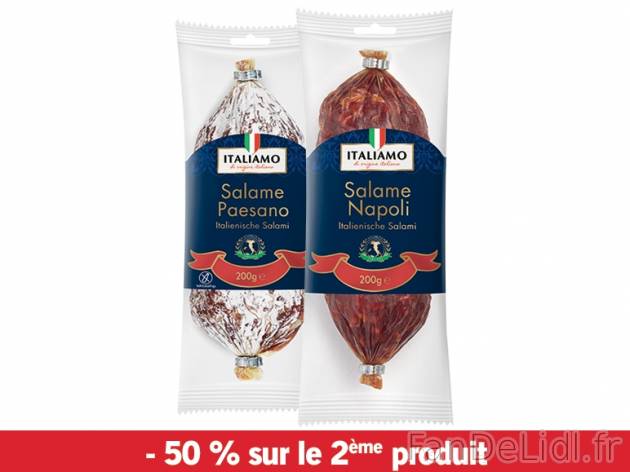 Salami italien , prezzo 4.03 € per Soit le lot de 2 x 200 g au choix, 1 kg = 10,08 ...