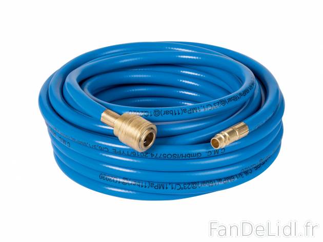 Flexible pneumatique Parkside, le prix 7.99 € 
- Env. 10 m
- 16 bar max.
- ...