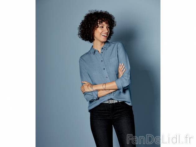 Blouse en jean femme , le prix 8.99 € 
- Du 36 au 46 selon modèle.
- Ex. 100 ...