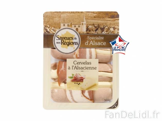 Cervelas à l&apos;alsacienne , prezzo 3.79 € per 560 g, 1 kg = 6,77 € EUR. ...