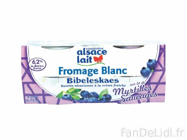 Fromage blanc sur lit de fruits , prezzo 2.19 € per 4 x 125 g au choix, 1 kg = ...