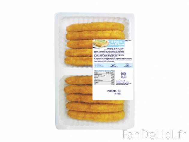 10 panés au colin d’Alaska , prezzo 5.29 &#8364; per La barquette de 1 kg