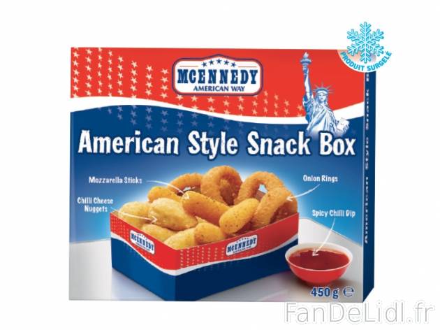 Snack box , prezzo 3.19 € per 450 g, 1 kg = 7,09 € EUR. 
- Composé de beignets ...
