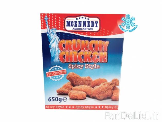 Morceaux de poulet croustillants , prezzo 4.29 € per 650 g au choix, 1 kg = 6,60 ...