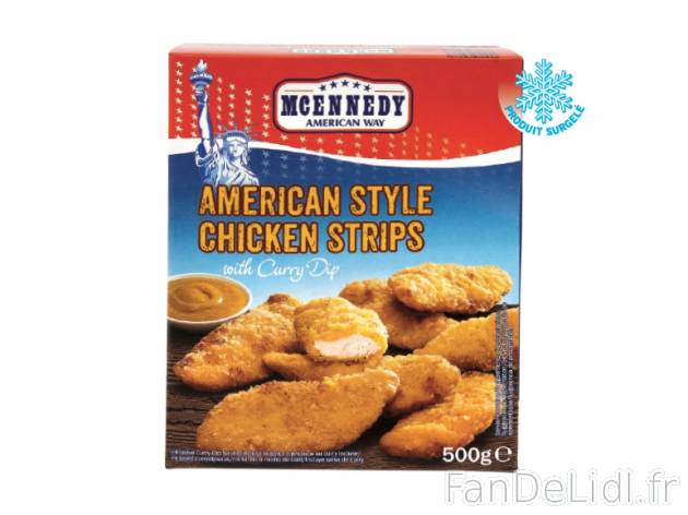 Filets de poulet panés , prezzo 3.29 € per 500 g, 1 kg = 6,58 € EUR. 
- Sauce ...