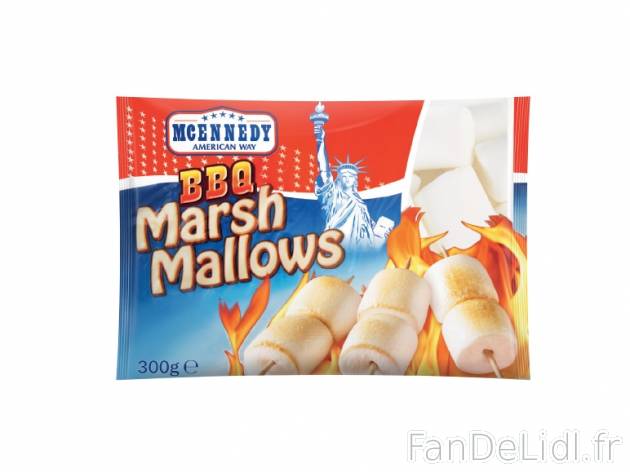 BBQ marshmallows , prezzo 0.99 € per 300 g, 1 kg = 3,30 € EUR. 
- Piquez vos ...