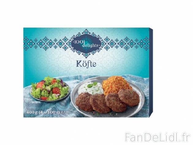 Köfte , prezzo 2.49 € per 400 g, 1 kg = 6,23 € EUR. 
- Inédit chez Lidl 
- ...