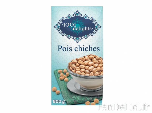 Pois chiches , prezzo 0.89 € per 500 g, 1 kg = 1,78 € EUR.  
-      Inédit chez Lidl