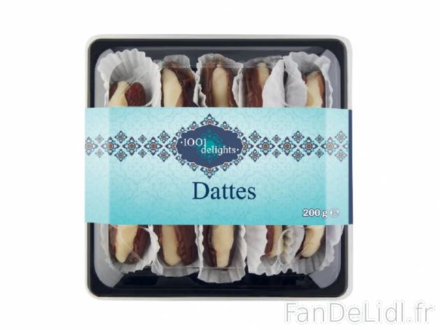 Dattes fourrées à la pâte d&apos;amande , prezzo 2.79 € per 200 g, 1 kg ...