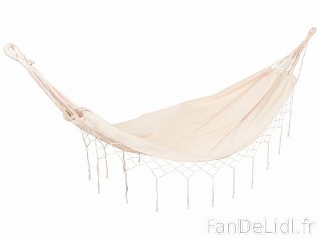 Hamac , prezzo 19.99 EUR 
Hamac 
- Env. 200 x 100 cm (L x l)
- 100 kg max.
- Pour ...