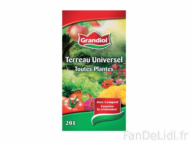 Terreau universel 20 L , le prix 1.29 €