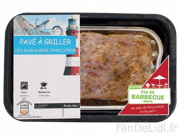 Pavé de lieu noir mariné thym-citron , prezzo 3.49 € per 300 g, 1 kg = 11,63 ...