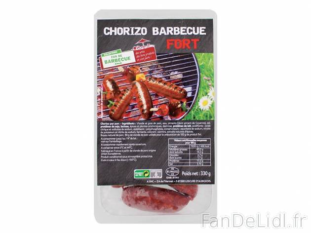 Chorizo à griller , prezzo 2.49 € per 330 g au choix, 1 kg = 7,55 € EUR. 
- ...