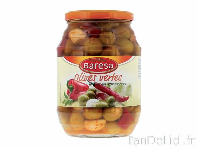 Olives vertes entières marinées , prezzo 1.99 € per 600 g (PNE), 1 kg = 3,32 ...